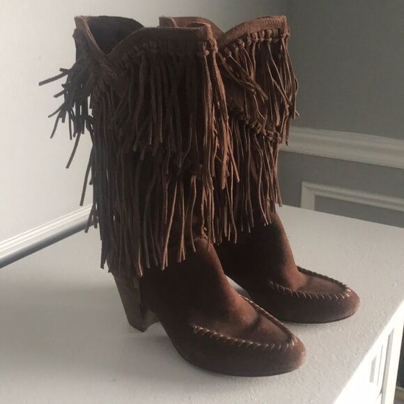 7 For All Mankind Shoes - Seven for all mankind Brown fringe boots